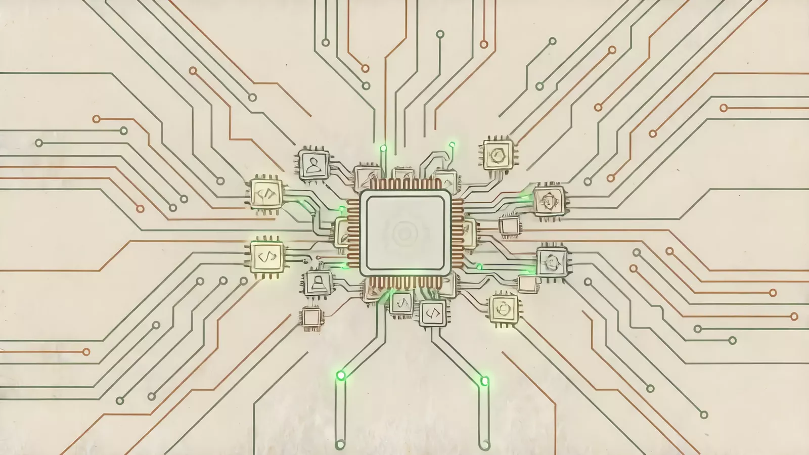 Mani che custodiscono un chip da cui germoglia una pianta